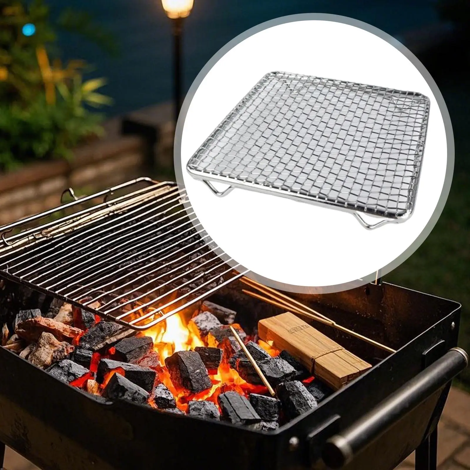 Japanese Barbecue Net Square Non Sticky Cooking Tool Barbecue Grill Mesh Rack Fry Net for BBQ Accessories Draining Food