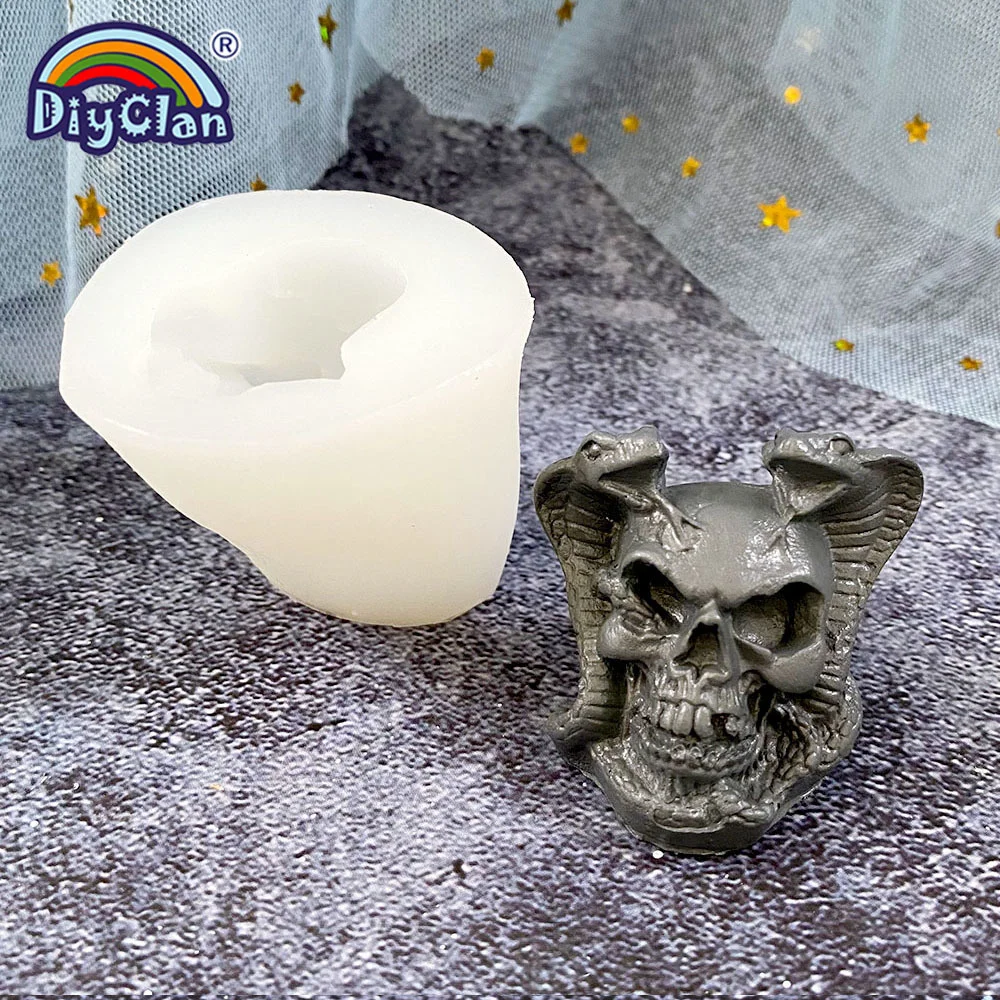 Totenkopf-Silikonform Sommerstile Halloween Fondant Kuchendekoration Werkzeug Schokolade Dessert Zucker Mousse Backen Kerzenform – Detail 7