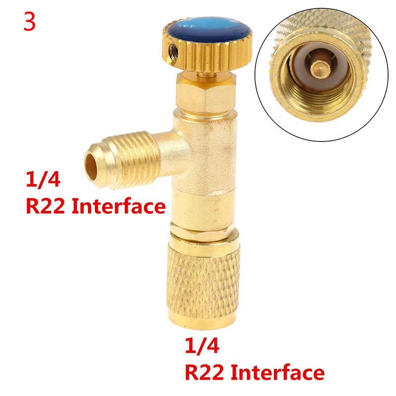 Liquid safety valve R410A R22 air conditioning refrigerant 1/4 " Safety Adapter Air conditioning repair and fluoride refrigeration safety valve