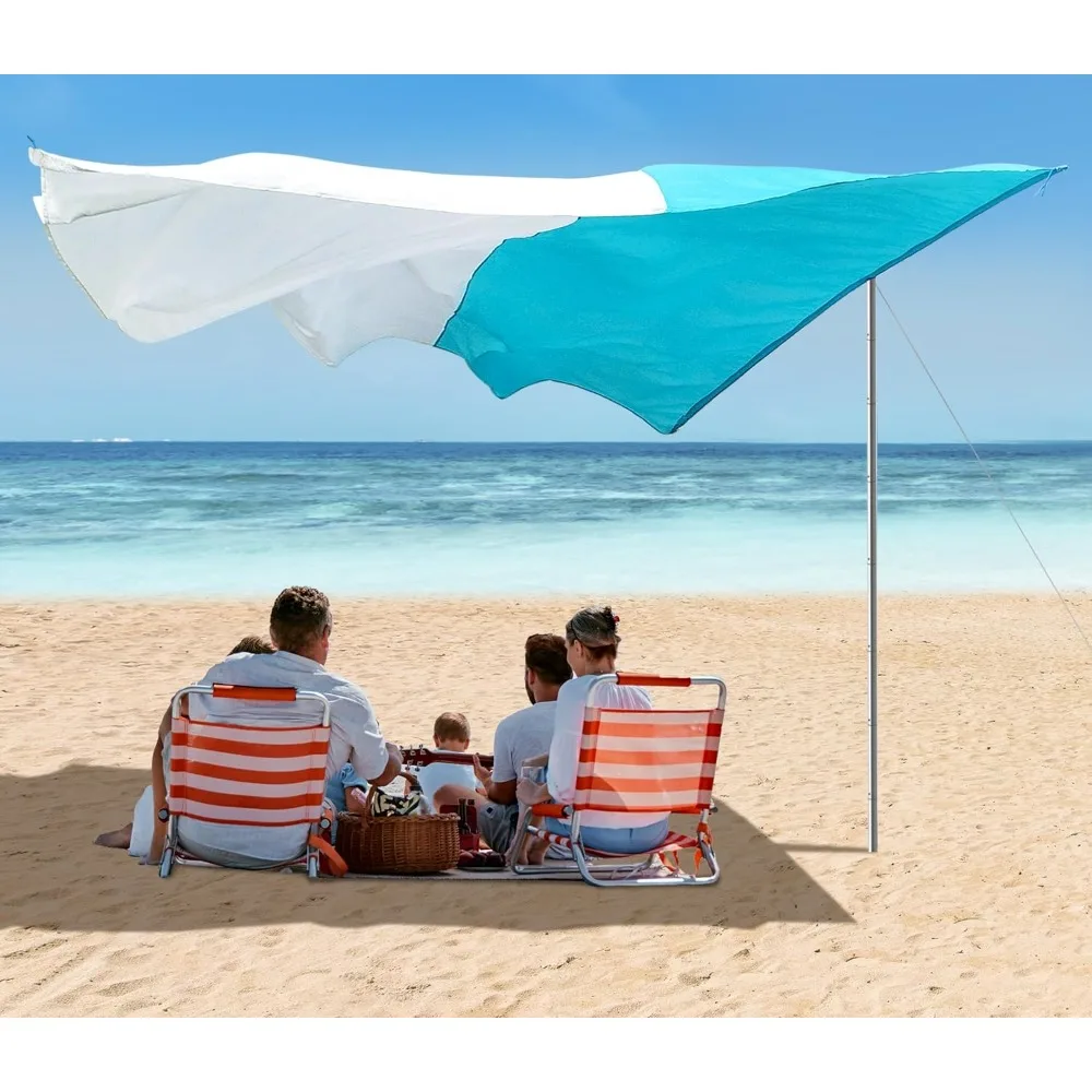 

Loninak Beach Shade, UPF50+ Portable Beach Shade Tent, 15.7x9.5 FT Beach Shade Canopy Wind Sail for Outdoor Beach, Self-Adjust