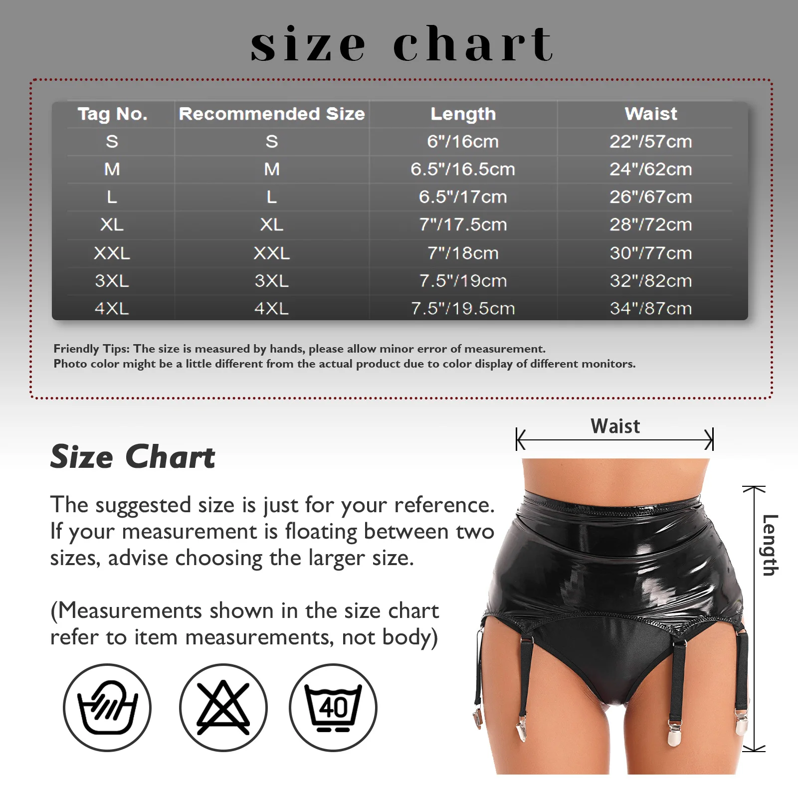Womens Garters Suspender Belt Skirts Ladies Wet Look Mini Skirts Leather Garters with Metal Clips Clubwear Costume Underwear 6
