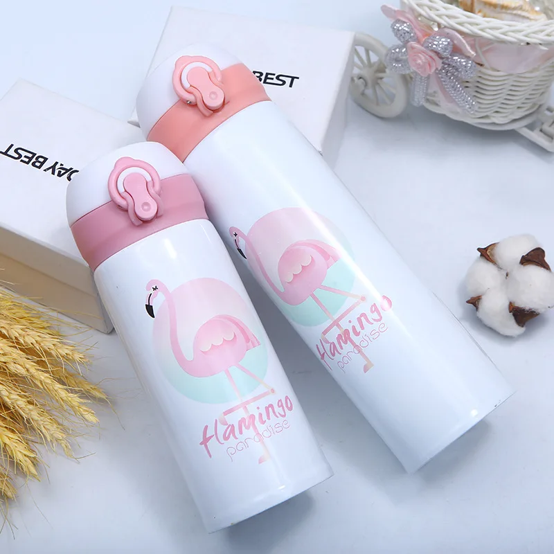 Unicorn Flamingo Thermal Mug Portable Stainless Steel Bouncing Lid 250/350ML
