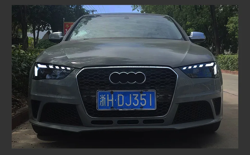 AKD رئيس مصباح لأودي A5 A5L LED المصباح 2008-2016 المصابيح الأمامية A5 DRL بدوره إشارة عالية شعاع الملاك العين العارض عدسة