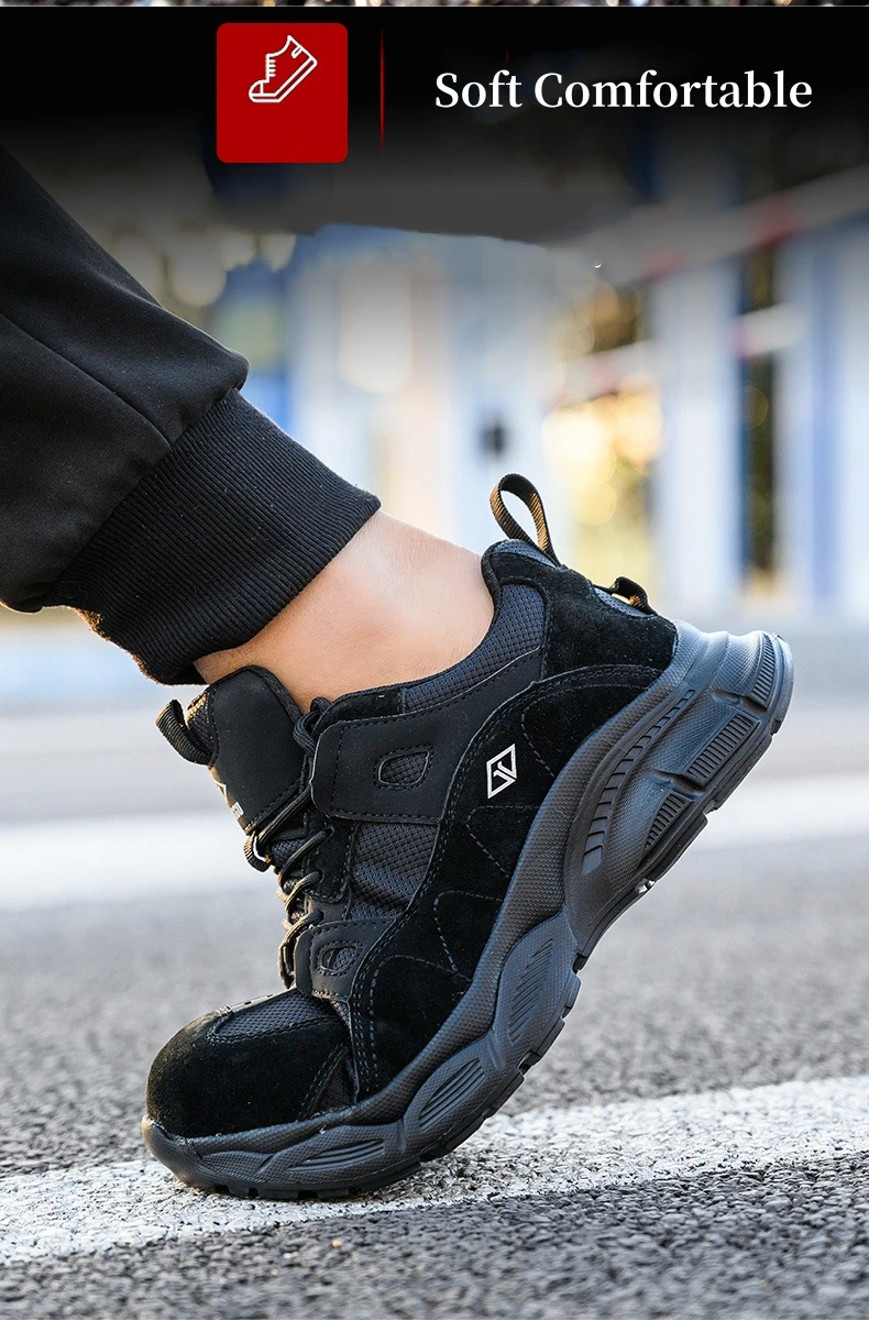 Scarpe da lavoro Scarpe da lavoro da uomo alla moda con punta in acciaio traspirante Stivali di sicurezza da lavoro antiscivolo a prova di foratura industriali leggeri – acquista a prezzi convenienti