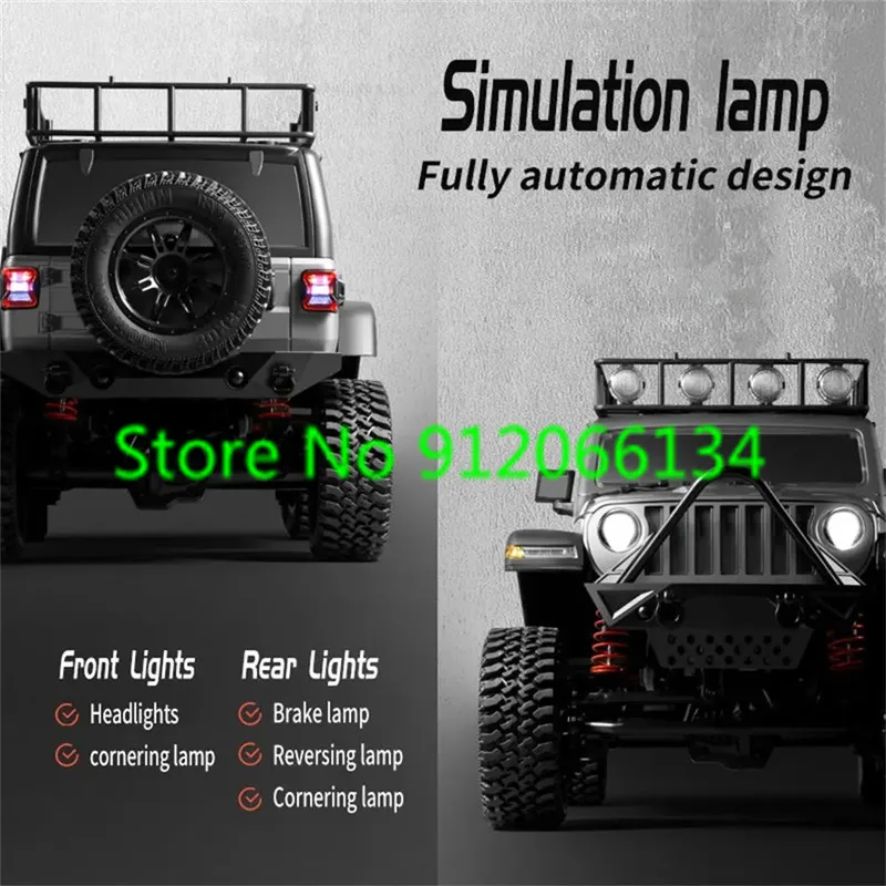 Smart Auto Lighting Remote Control Truck Vehicle 1:12 4WD 45° Climb Crawler Off Road Chassis Speed AdjustmentRC Truck Car Model 4
