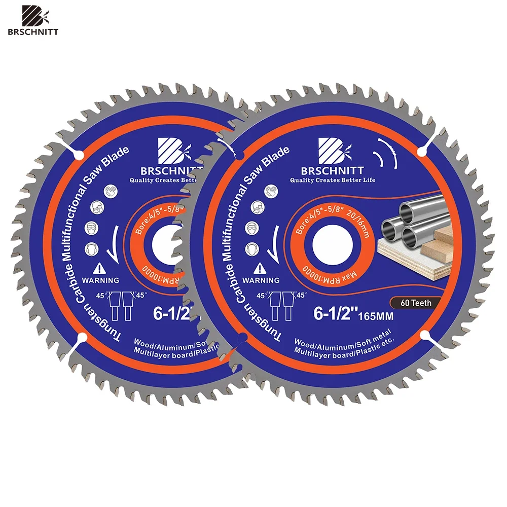 BRSCHNITT TCT Hartmetall-Schneidscheibe Mehrzweck-Kreissägeblätter Durchmesser 85/165/216mm Tipped-Sägeblatt für Holz und Metall