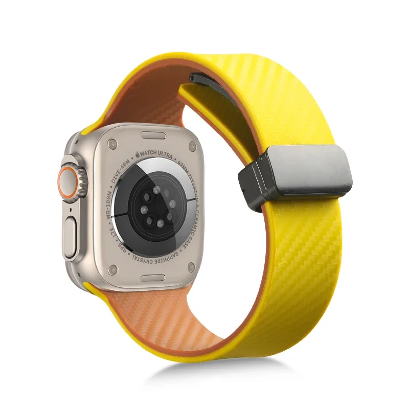 Carbon Fiber Pattern Magnetic Watch Strap Bracelet