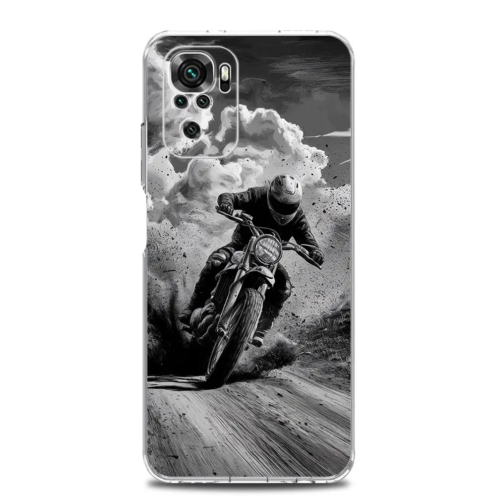 Clear Soft TPU Motorcycle Design Phone Case