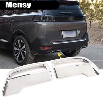 For Peugeot 3008 5008 4008 2017-2022 car exhaust pipe cover rear exhaust muffler pipe tail throat frame ABS auto parts 1