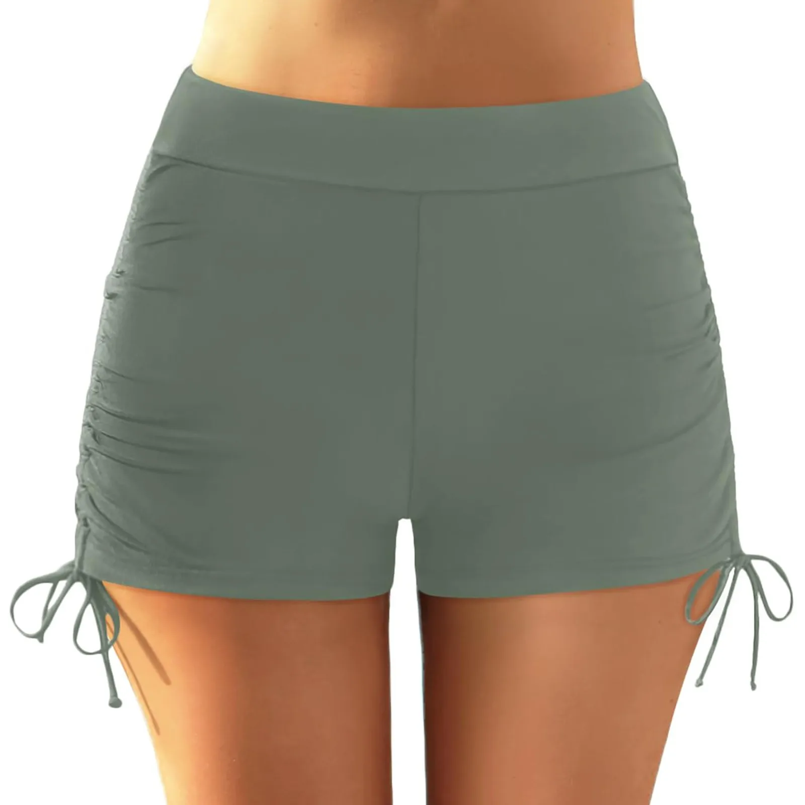 Women Plus Size High Waist Bikini Bottoms Swim Briefs Beach Shorts Ruched Bottom High Cut Swim Short Skirt Suit bikini bottom women swimwear