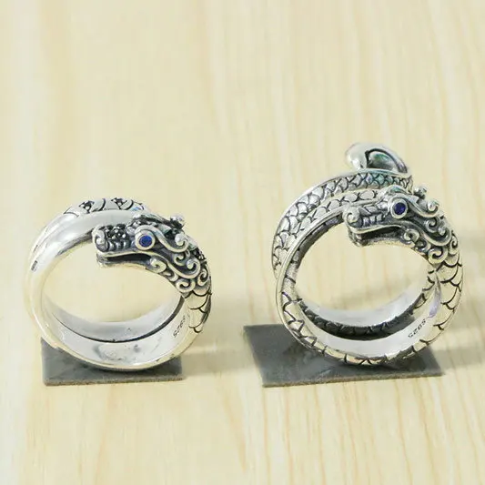 

Vintage trendy men's personalized hip-hop open ring jewelry single men's ring Wholesale Silver Rings Male Sterling Silver Leader