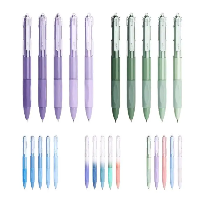 25pcs/Set Retractable Ballpoint Pen Large Capacity 0.5mm Gel Pens Black/Red/Blue Replaceable Refill School Stationery Supplies