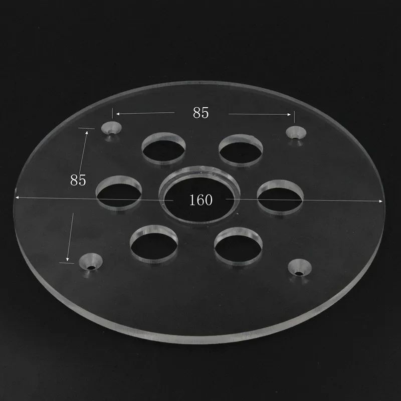 10PCS Brass Router Plate Guide Bushings + Round Base bottom Plate For Woodworking Trimming Machine Router Table Insert