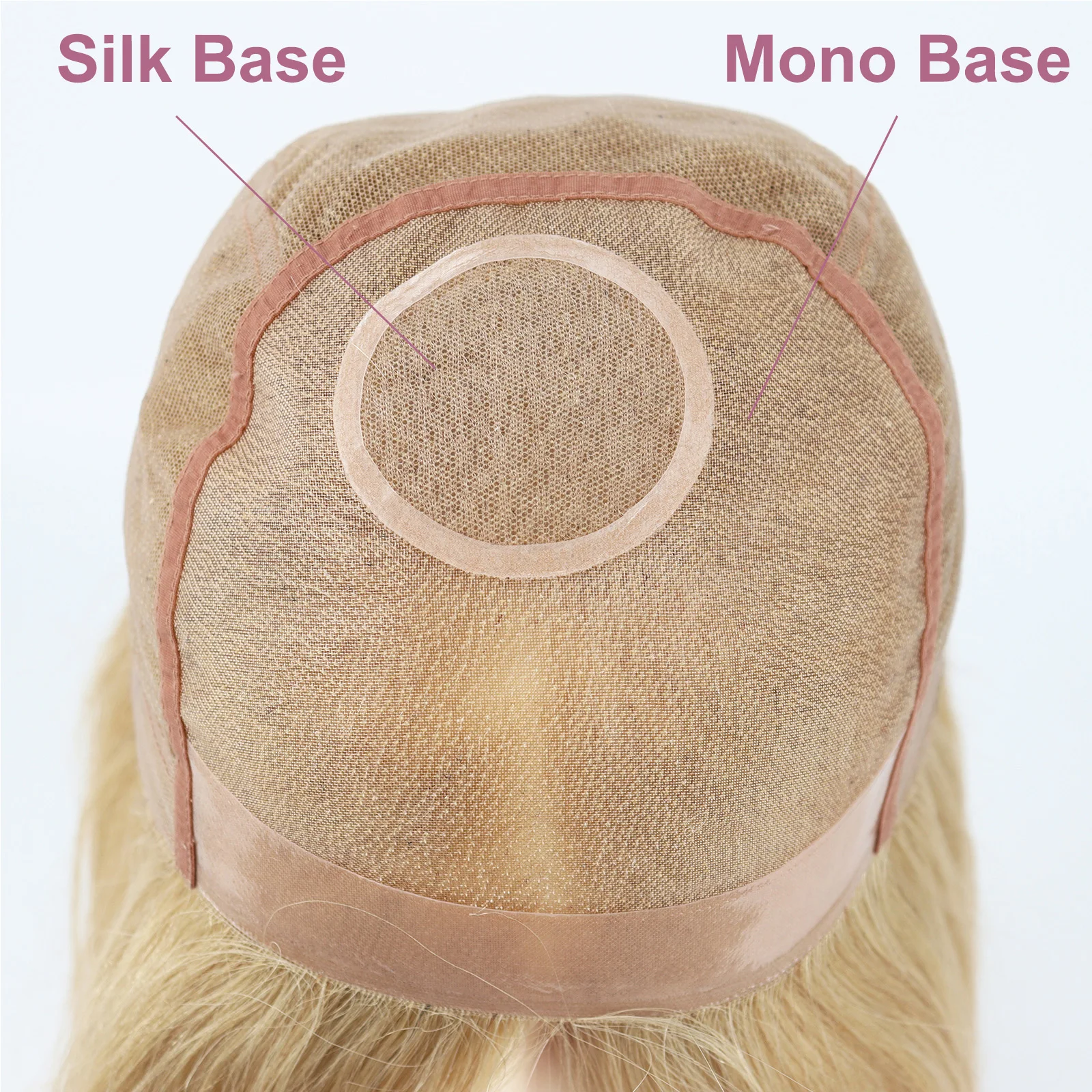 Silk Base Human Hair Wig With PU Front Full Lace Mono Base Wigs for White Women Ash Blonde Virgin European Human Hair