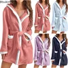 104656-901268.jpg Robe d'hiver décontractée en peluche pour femmes, couleur unie assortie, Double poche, chemise de nuit à bretelles, peignoir pelucheux, manteaux, vêtements de maison pour dames