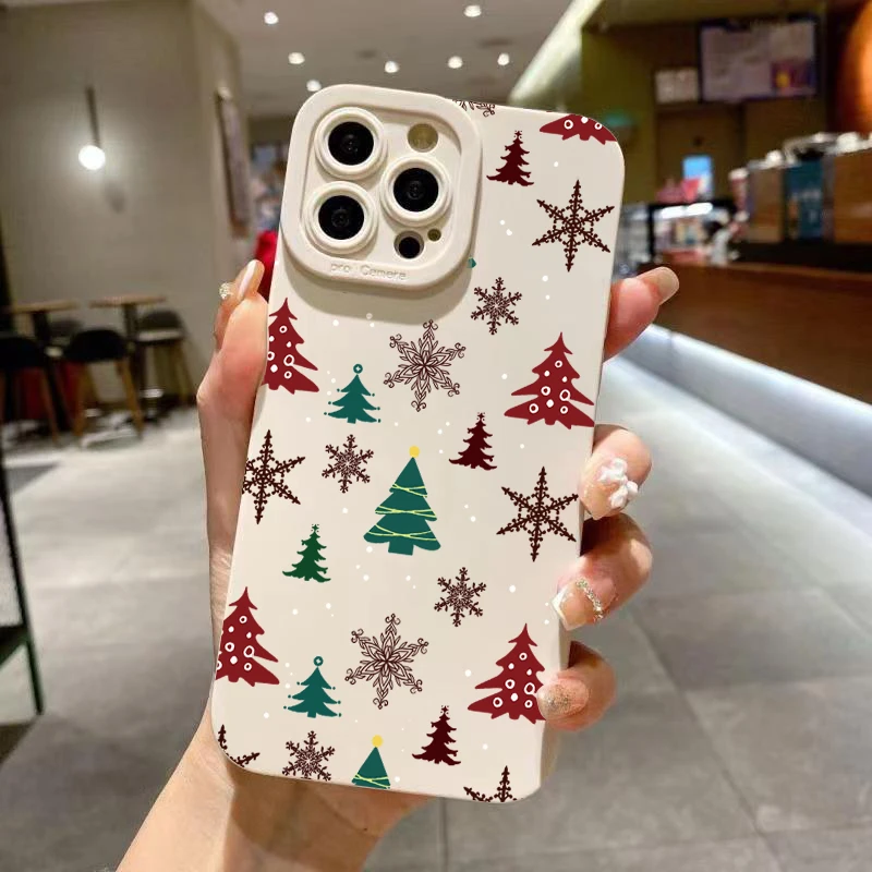 Festive Christmas Tree Graphic Shockproof Phone Case with Bumper Protection