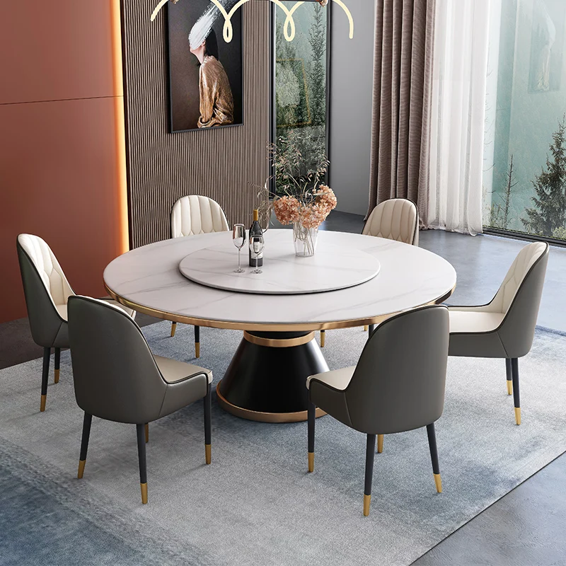 

Trending Products 2023 New Arrivals Modern Luxury Extendable 6 8 Seater Round Marble Dining Tables Set For Dining Room