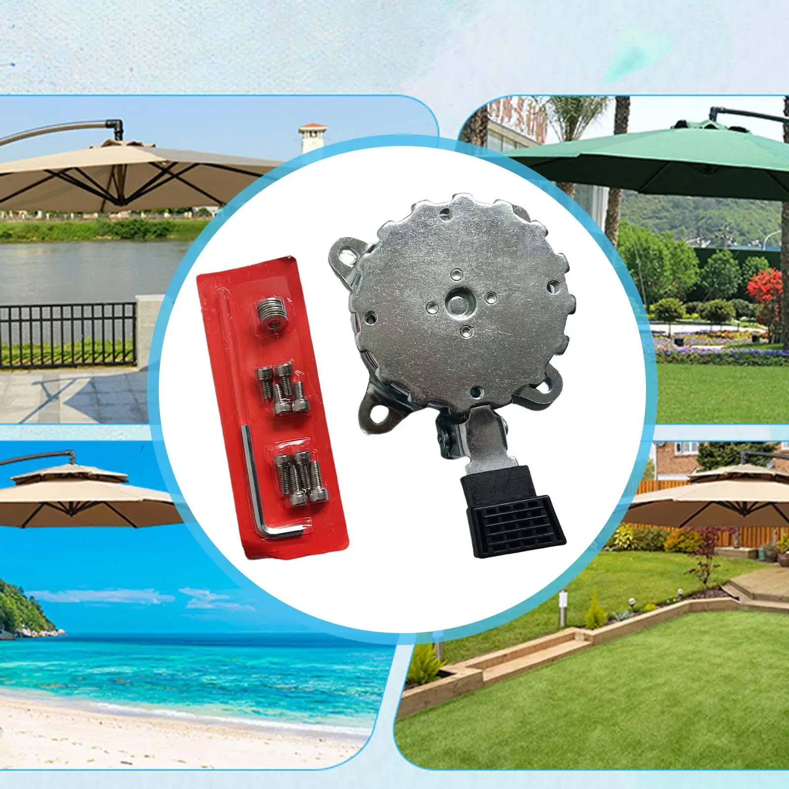 Patio Umbrella Rotating Base Outdoor Parasol Accessory Sunshade Replacement Parts For Balcony Patio Camping Backyard Barbecue beach umbrella plug base umbrella stand holder fishing umbrella stand