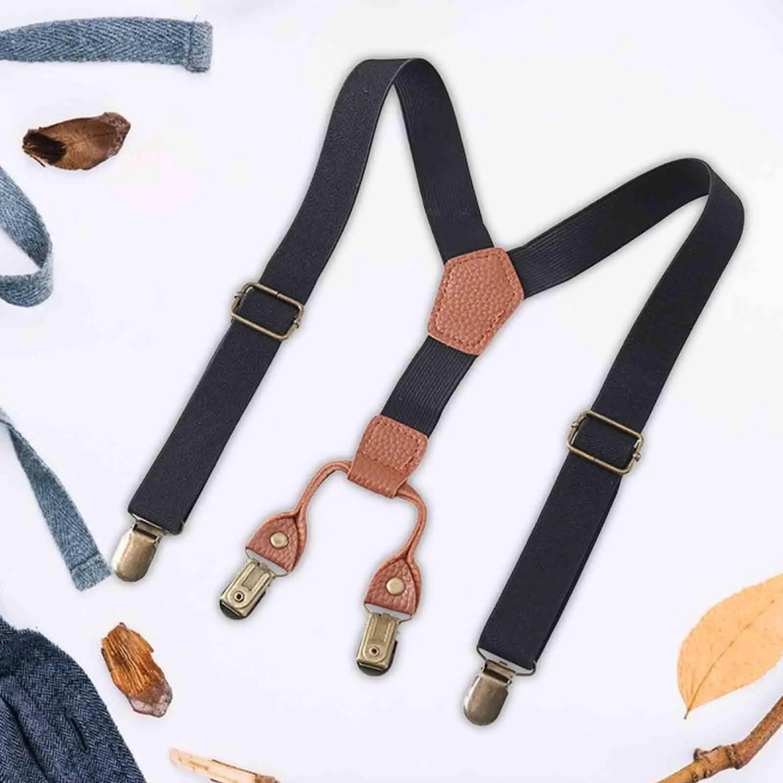 Kids Suspender Tuxedo Suspenders Strong Clips Elastic Straps Y Shape Brace Pants Suspender for Formal Wear Birthday Wedding