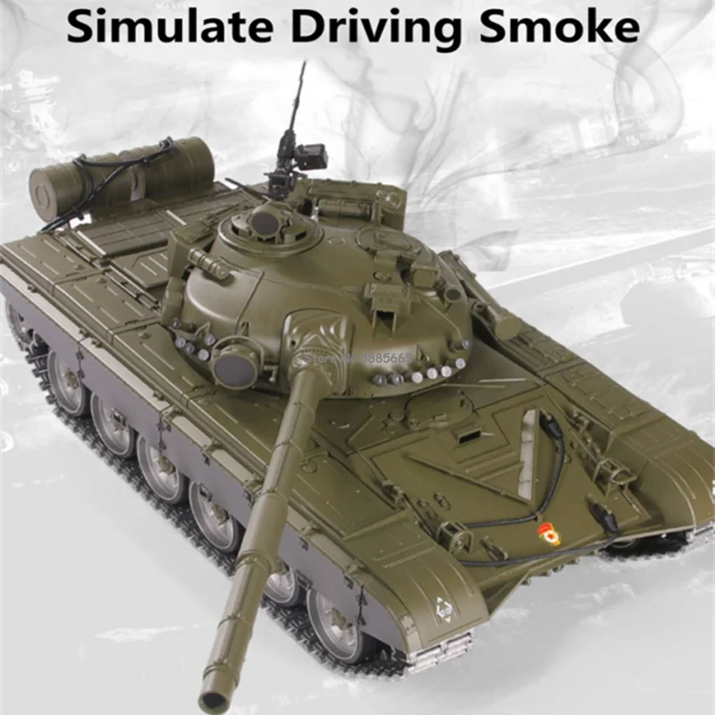65CM Oversized Metal Smoking RC Tank 1:16 Omnidirectional Driving Fire Bullet Simulated Recoil Force Remote Control Tank Model 3