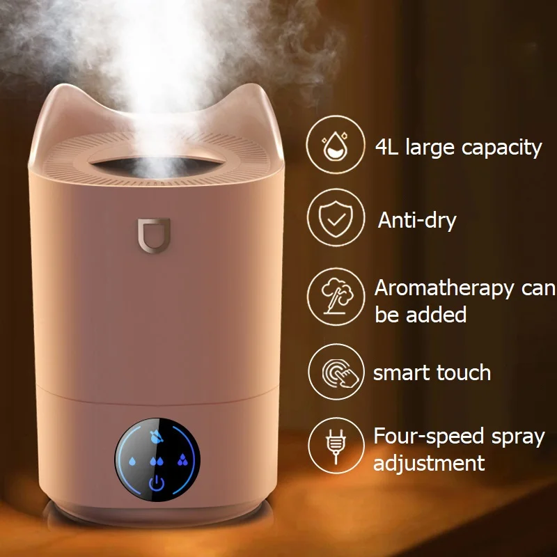 

NEW 4L Air Humidifier Smart Touch Aroma Diffuser Ultrasonic Cool Mist Maker Fogger Essential Oil Difusor 4 Gears Adjustable