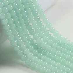 Sky Blue Round Glass Beads for Jewelry Making - 8mm Loose Beads for DIY Creations (Mint Green)