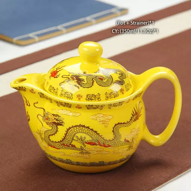 Čínska keramická čajová súprava Kung Fu porcelánová čajová šálka sada kanvíc Dračí čajník šálka Kungfu čajová súprava Puer Oolong čajový riad