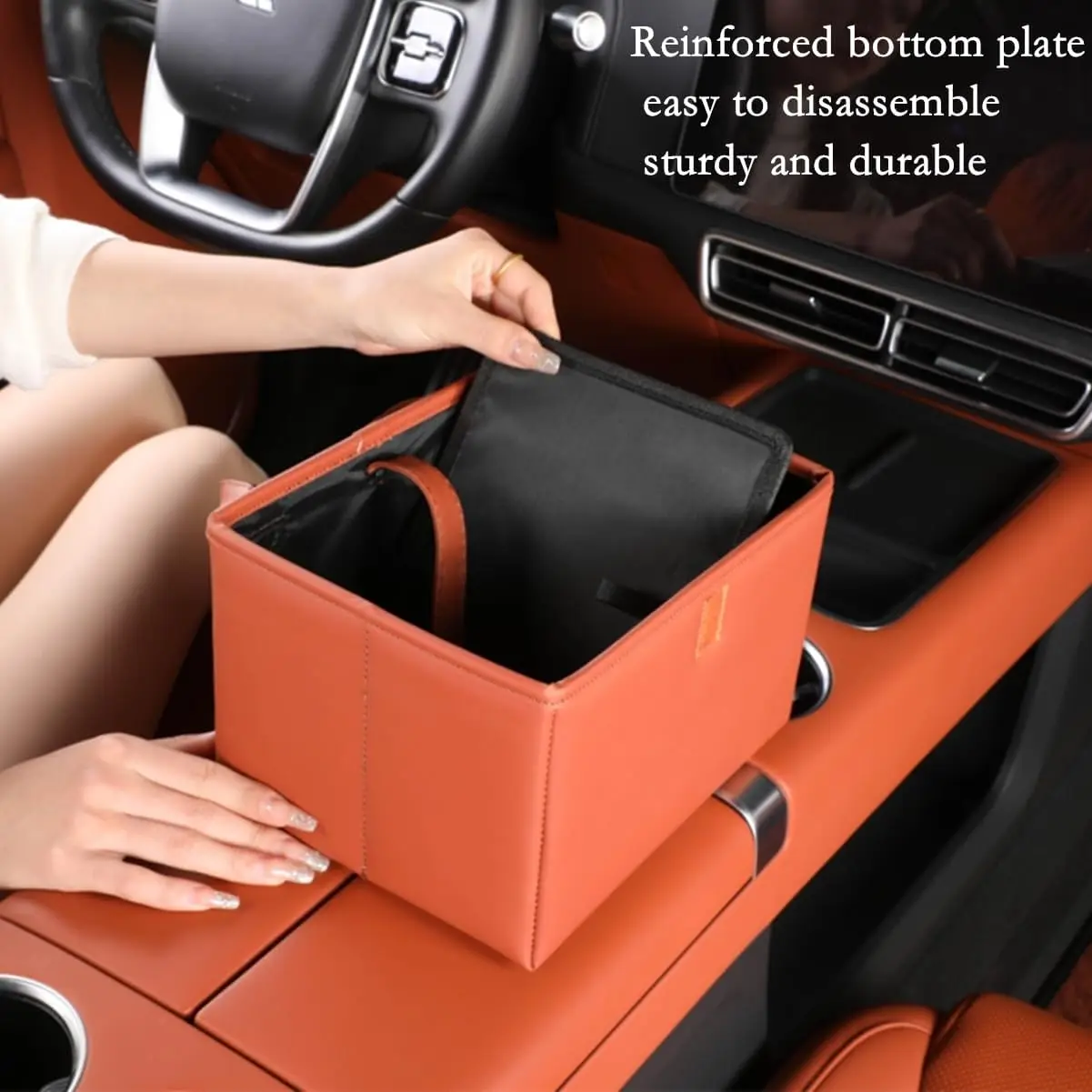 Trash can for car; multi-functional storage box for car interior; foldable storage box rear seat of car supplies