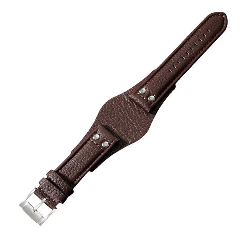 Men's Retro Style Genuine Leather Watch Strap, 22mm, Comfortable Wristband