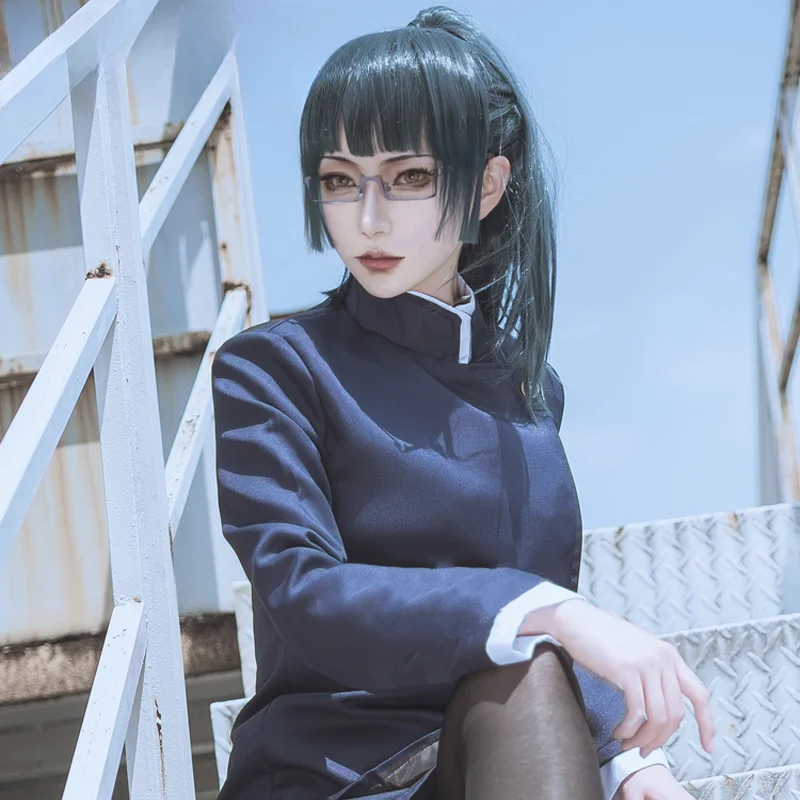IN STOCK Makii Zeninn Cosplay Costume Anime Cosplay【S-2XL】 Makii Zeninn Women Black School Uniform Costume