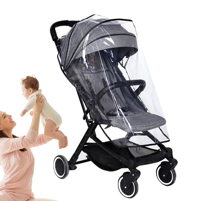 

Rain Stroller Cover Clear Stroller Rain Cover Winter Stroller Accessory Baby Weather Shield Rainproof Cover For Most Strollers