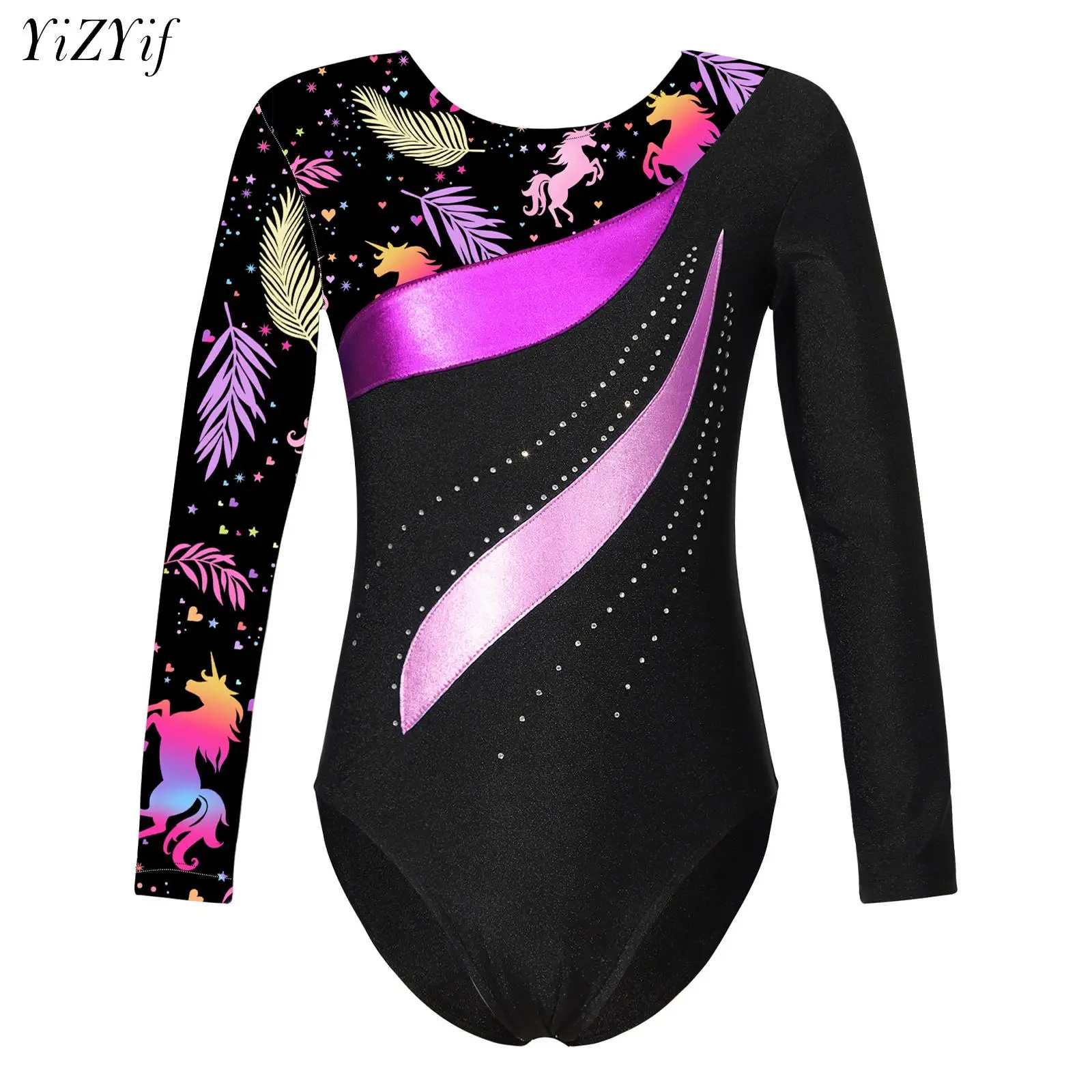 Children Ballet Dance Leotards Kids Gymnastics Bodysuit for Girls Long Sleeve/ Sleeveless Skating Jumpsuit Dancewear