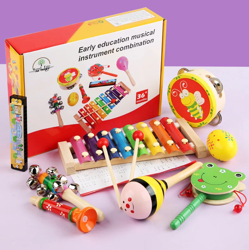 8Pc/Set Carl orff Baby Percussion Instrument Education Creative Development Wooden Music Hand Kids Learning Montessori Toys Gift