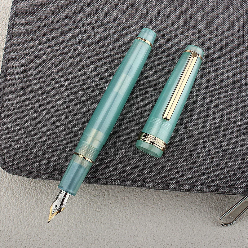 Jinhao 82 Fountain Pen Acrylic Ink Pen Spin Golden EF F Nib Elegante Business Office School Supplies Writing Pen 2
