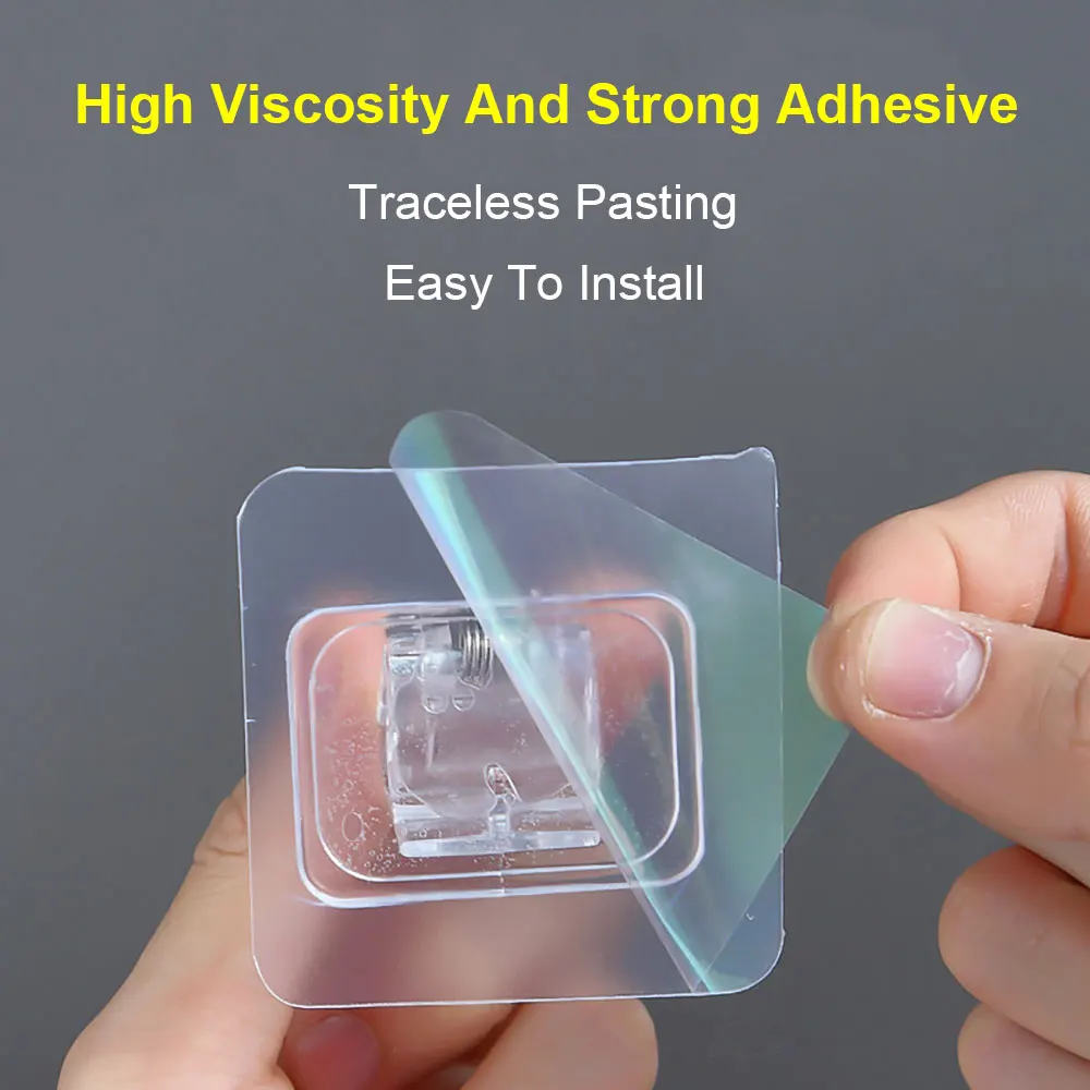 Silicone 4PCS Self Adhesive Hooks Punch-free Curtain Rod Clip Hook Telescopic Rod Holder Fixed Clip Hanging Hook Holder curtain clips curtain accessories curtain hooks curtain rod hooks