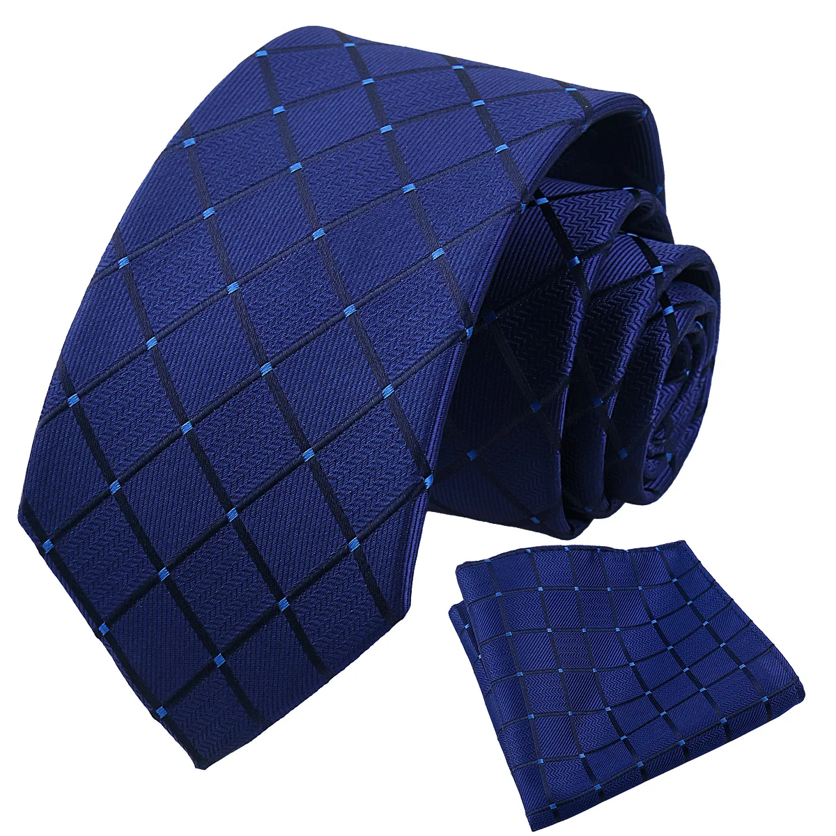 Luxuriöse Business-Krawatte für Herren, kariertes Einstecktuch, Krawattenset, Hochzeit, Weinrot, Schwarz, Herrenkrawatten, Einstecktuch, Grau, Gravatas – Detail 11