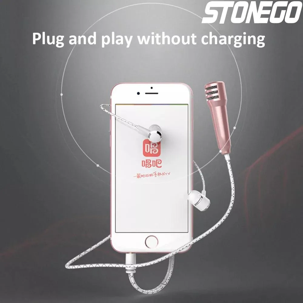 Mini Karaoke Microphone Portable Condenser Mic for Smartphone Tablet PC Stylish Handheld Singing Mic with Powerful Sound