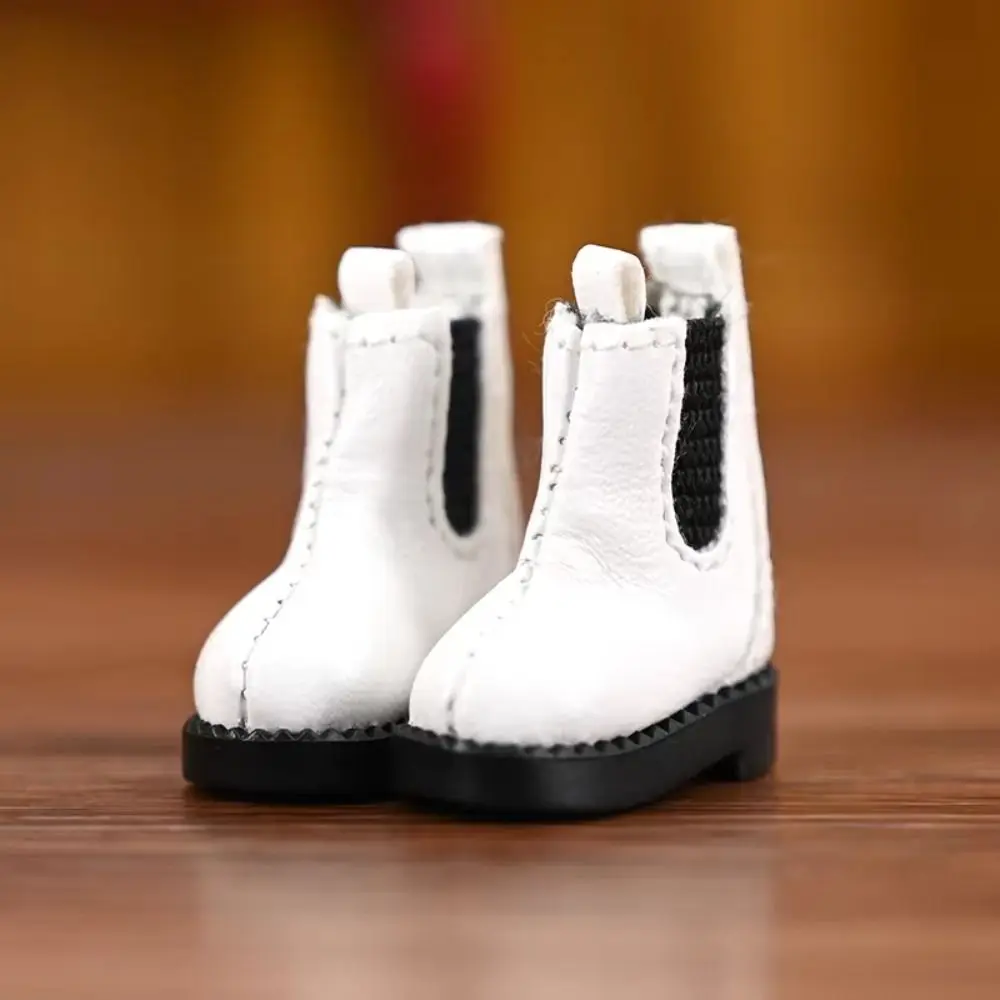 1pair Pretend Play Ob11 High Top Shoes Casual Shoes Cute Outfit Leather Shoes Boots Handmade Black Brown Obitsu 11 Shoes
