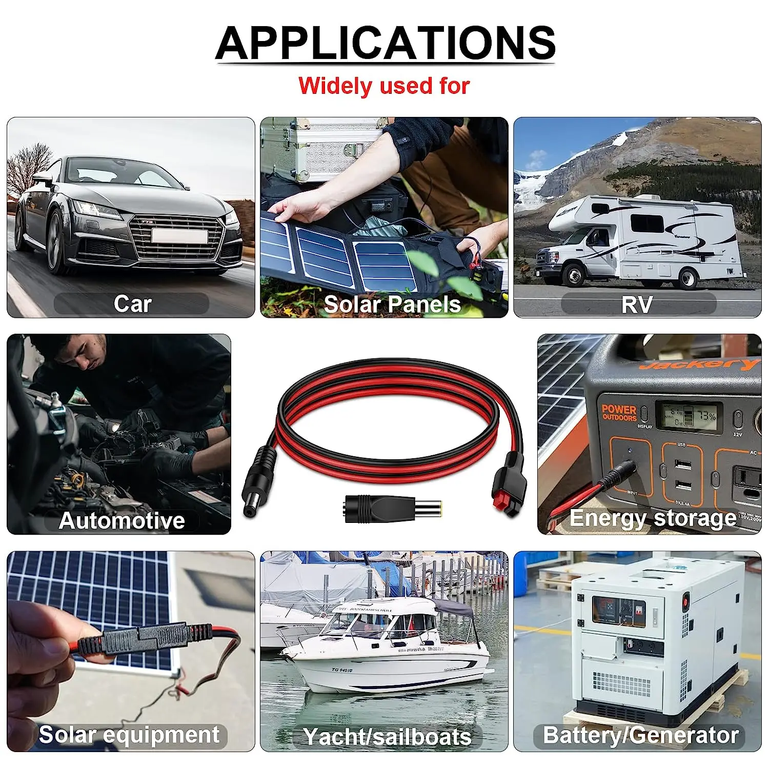 Cavo Adattatore DC Anderson Power Pole 8020 Per Pannello Solare E Generatore Jackery