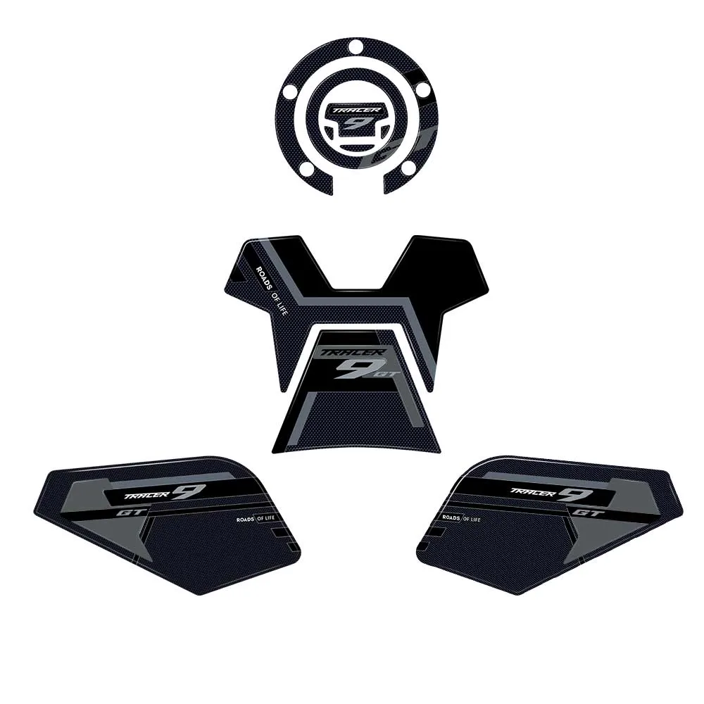 트레이서 9GT 2023 오토바이 3D 에폭시 레진 스티커 데칼 미끄럼 방지 측면 연료 탱크 보호 패드 (트레이서 9GT, 트레이서 9 GT 용)