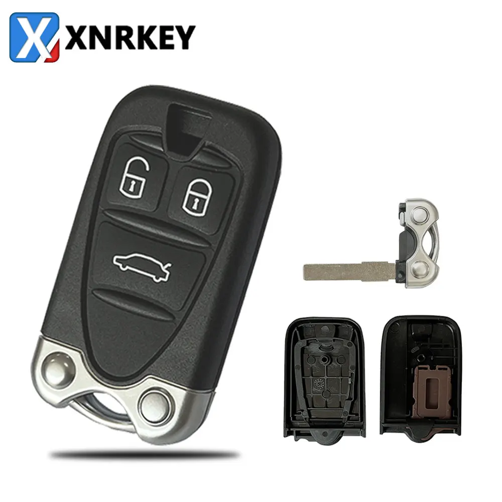 

XNRKEY 3 Button Remote Car Key Shell Fob Case for Alfa Romeo 159 Brera 156 Spider Replacement with Blade Without Battery Holder