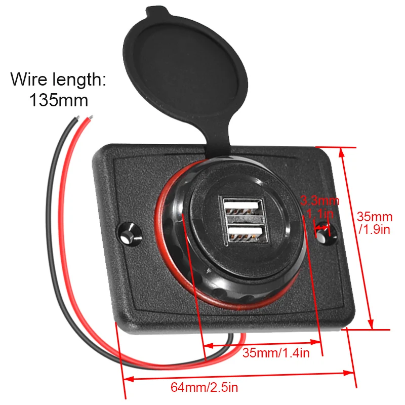 

12-24V 2Port USB Car Phone Charger Adapter Dual USB Charging Power Outlet 4.2A Auto Motorcycle Adapters Socket Charger