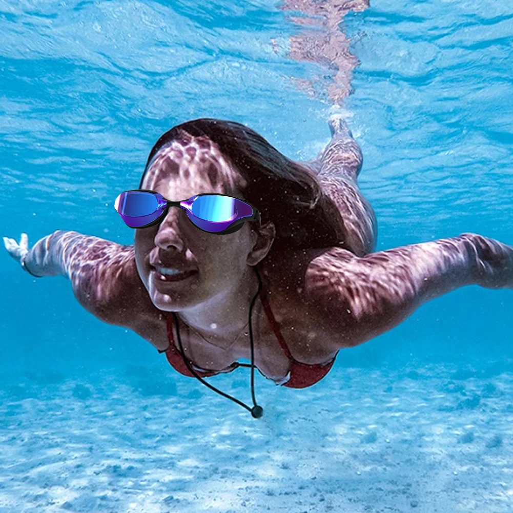 Professional Swim Glasses Anti-Fog Swim Sports Eyewear Adjustable Wide View Swim Goggles UV Protection for Women Men 3