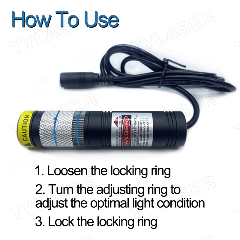 Waterproof Glass D20X90mm Focusable 650nm 660nm Red Line Laser 10mW 30mW 50mW 100mW Laser Module for Wood Cutting Positioning