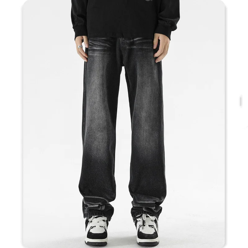 

Мужские осенние свободные прямые брюки с широкими штанинами