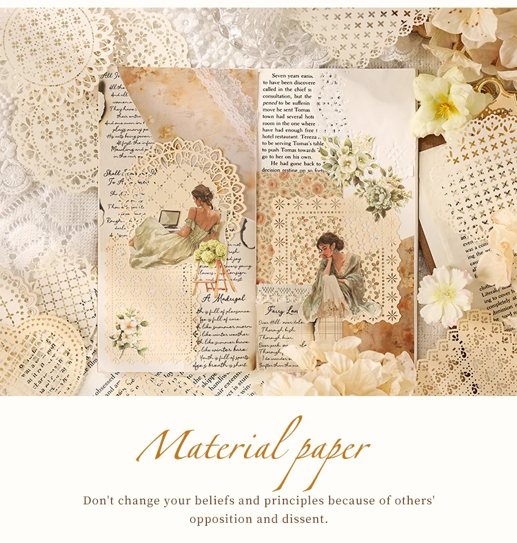 10 Stück Vintage Spitze Hohlmaterial Papier Schmetterling Bastelpapier Junk Journal Planer Dekorative DIY Scrapbooking Material Pack – Detail 11