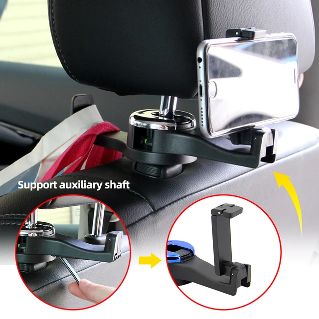 3 in 1 Car Vehicle Back Seat Headrest Hook Mobile Phone Holder Portable Seat  Back Hanger Hook for Bag Purse Cloth Grocery - AliExpress