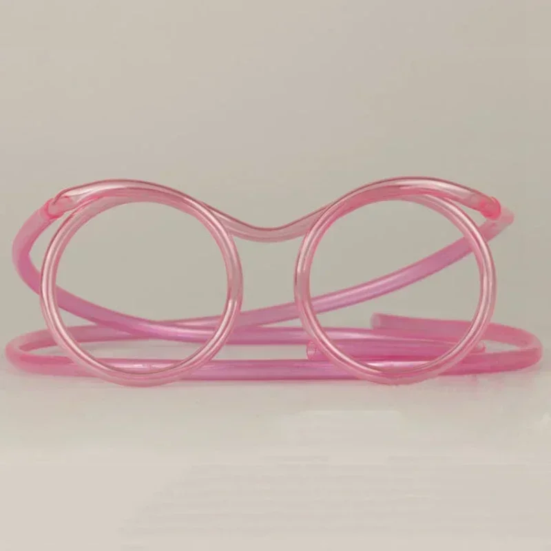 1 PC Fun soft plastic straw funny glasses flexible drinking toys party joke tube tools kids baby birthday toys drinking straws straw accessories