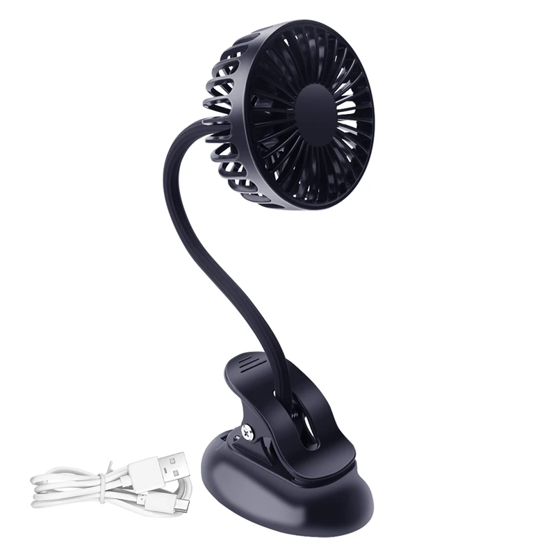 

Portable Mini Clip Stroller Fan,3 Speeds Settings,Flexible Bendable Usb Rechargeable Battery Operated Quiet Desk Fan For Home,Of