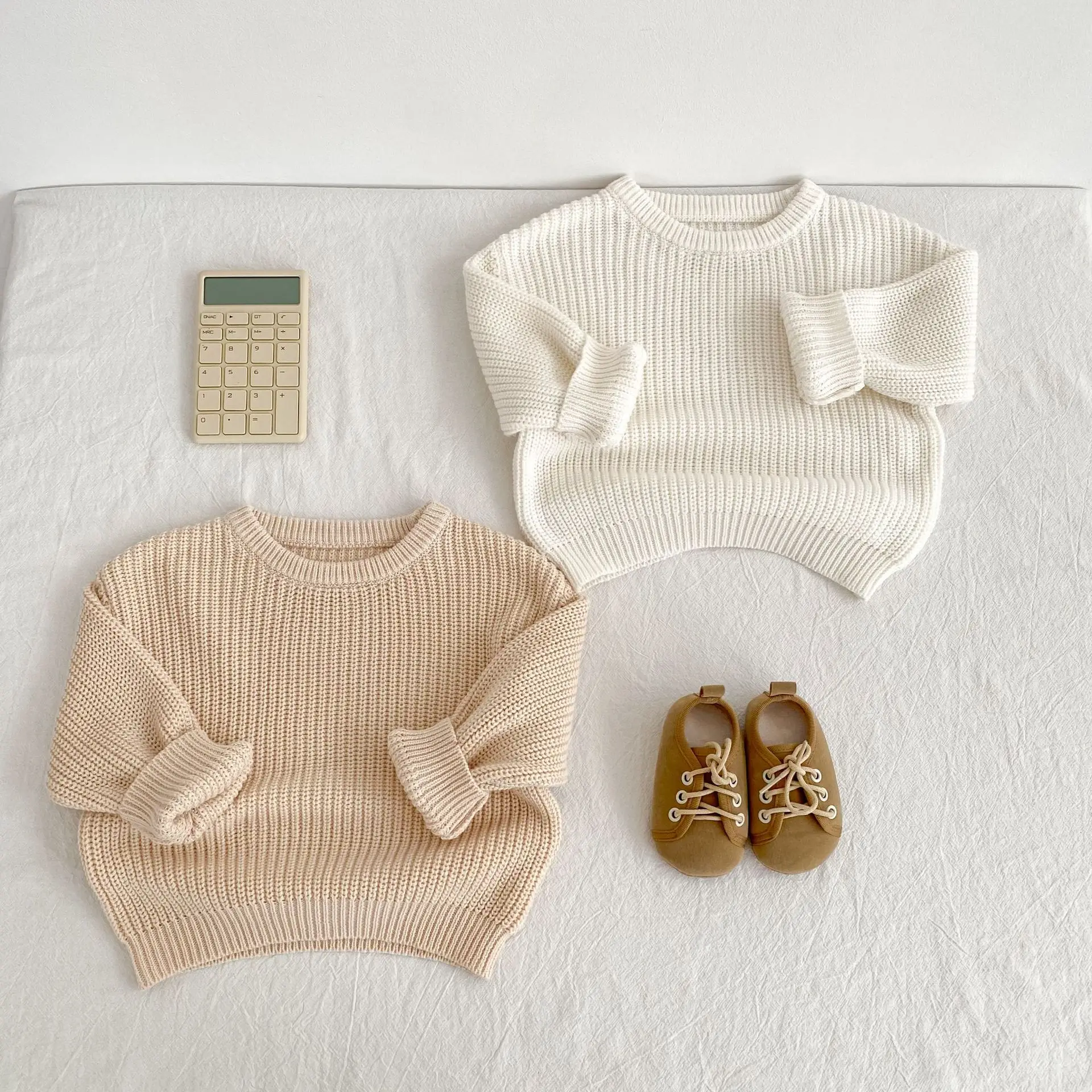 Solid Color Knitted Pullover Sweater for Baby Boys & Girls 1